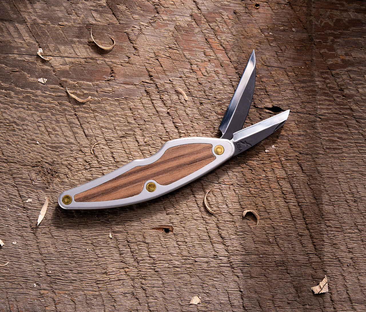 Flexcut Tri-Jack Pro Carving Knife 3 Different Style Blades, Aluminum  Handle w/ Cherry Wood Inlays - KnifeCenter - FLEXJKN95