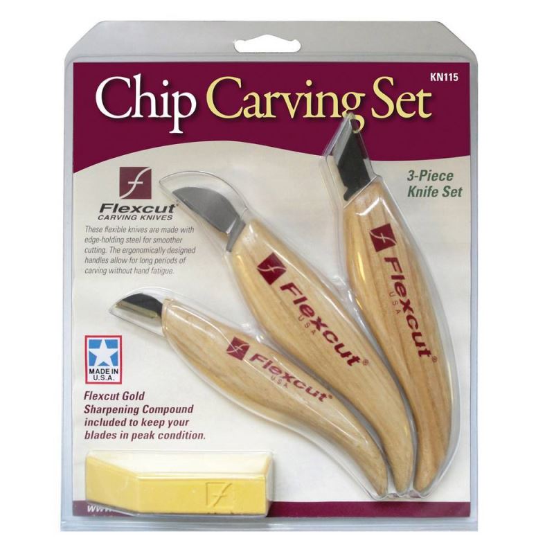 2pc Wood Chip Carving Knife Set