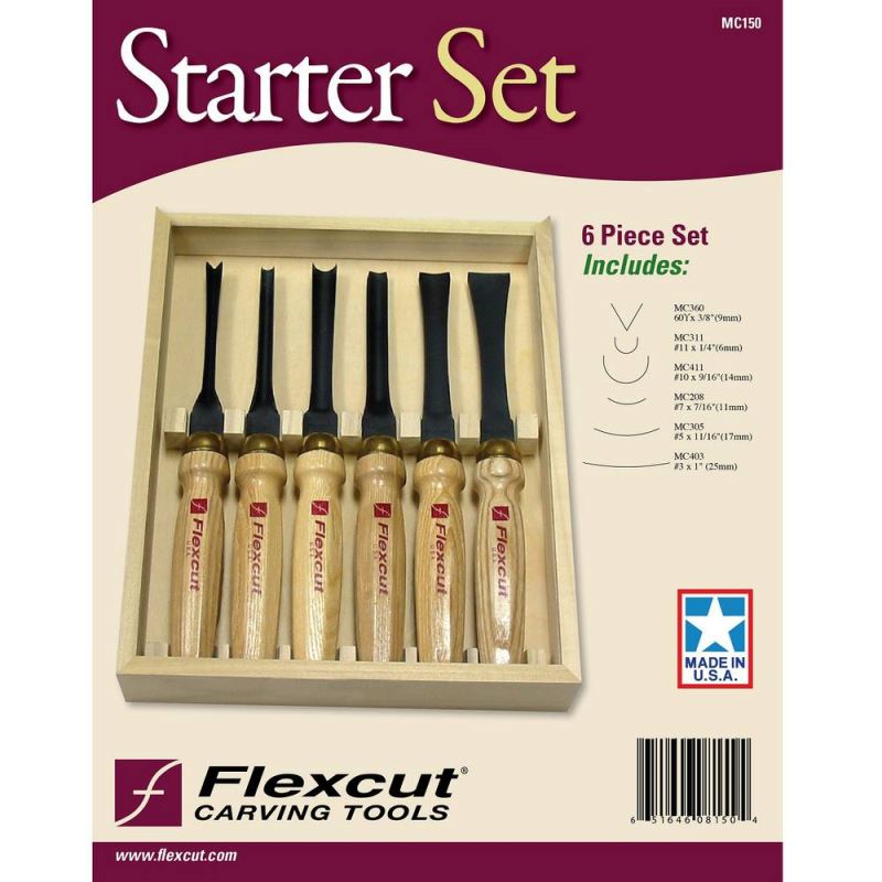 Flexcut Dogleg Chisel Micro Tool Carving Set ~ MT150